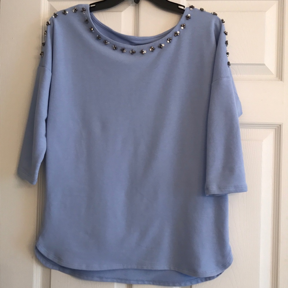 FINAL SALE!!PERRIWINKLE BLUE JEWELED TOP